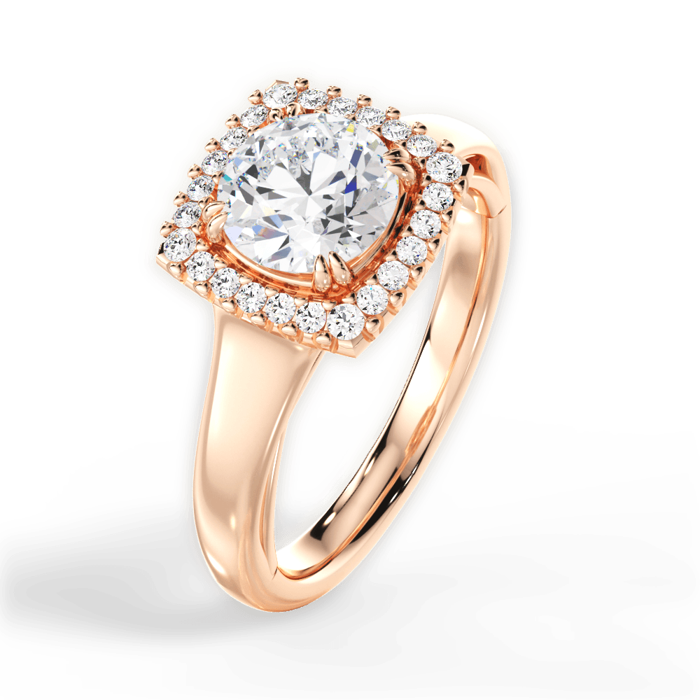 Jasmin Round Cut Lab Grown Diamond 18Kt Rose Gold Engagement Ring - View 2