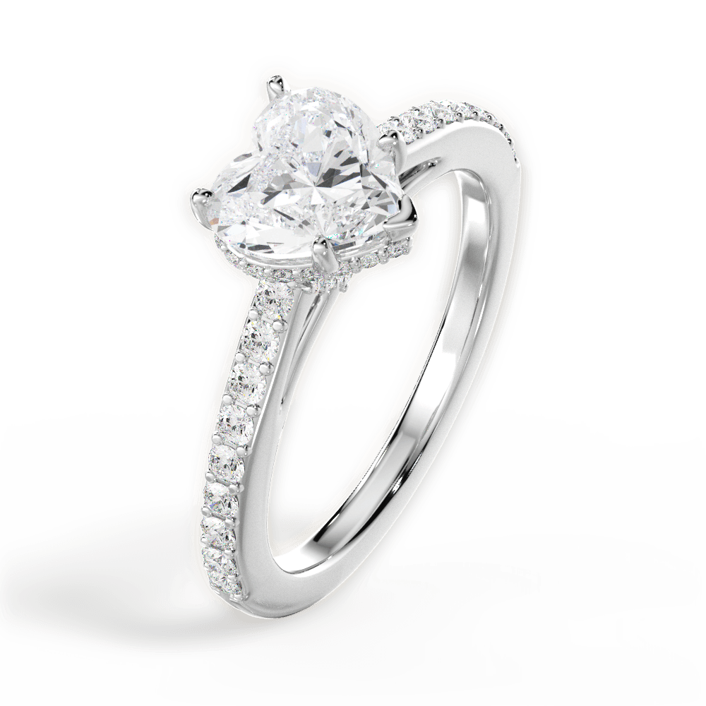 Joan Heart Cut Lab Grown Diamond 14Kt White Gold Engagement Ring - View 3
