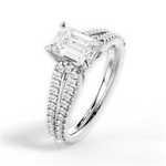Jessica Emerald Cut Lab Grown Diamond 18Kt White Gold Engagement Ring - View 2