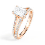Kendra Emerald Cut Lab Grown Diamond 18Kt Rose Gold Engagement Ring - View 4