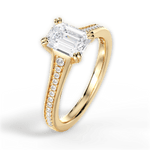 Delia Emerald Cut Lab Grown Diamond 18Kt Yellow Gold Engagement Ring - View 4
