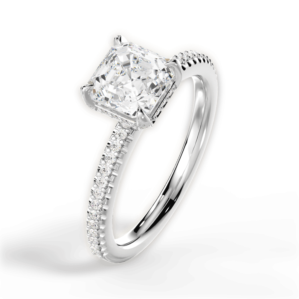 Helen Asscher Cut Lab Grown Diamond 18Kt White Gold Engagement Ring - View 3