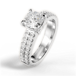 Kayla Cushion Cut Lab Grown Diamond Platinum Engagement Ring - View 3