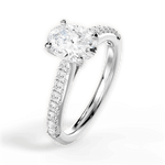 Elizabeth Oval Cut Lab Grown Diamond 18Kt White Gold Engagement Ring - View 2