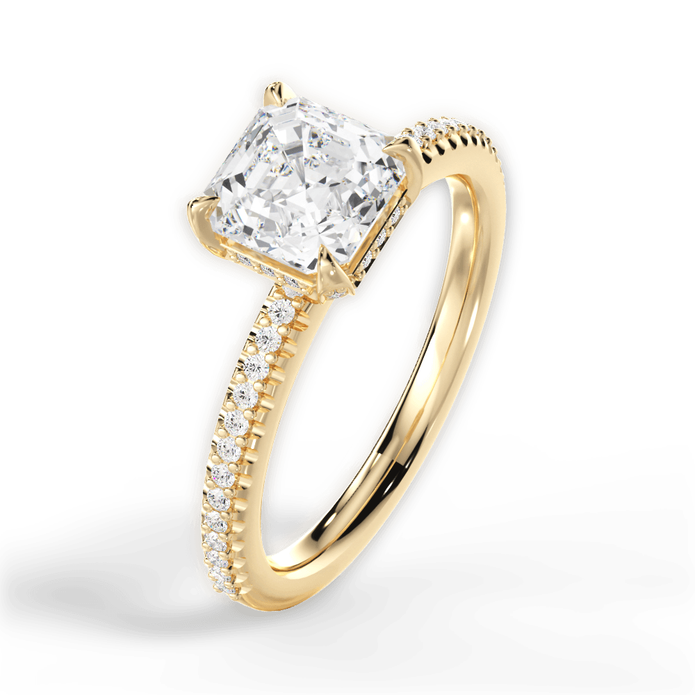 Helen Asscher Cut Lab Grown Diamond 18Kt Yellow Gold Engagement Ring - View 4