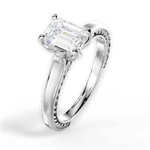 Carrie Emerald Cut Lab Grown Diamond 14Kt White Gold Engagement Ring - View 3