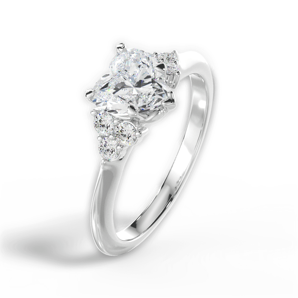Celeste Heart Cut Lab Grown Diamond 18Kt White Gold Engagement Ring - View 2