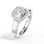 Jasmin Cushion Cut Lab Grown Diamond 14Kt White Gold Engagement Ring - View 3