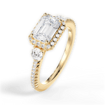 Kara Emerald Cut Lab Grown Diamond 18Kt Yellow Gold Engagement Ring - View 4