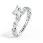 Edith Asscher Cut Lab Grown Diamond 18Kt White Gold Engagement Ring - View 4