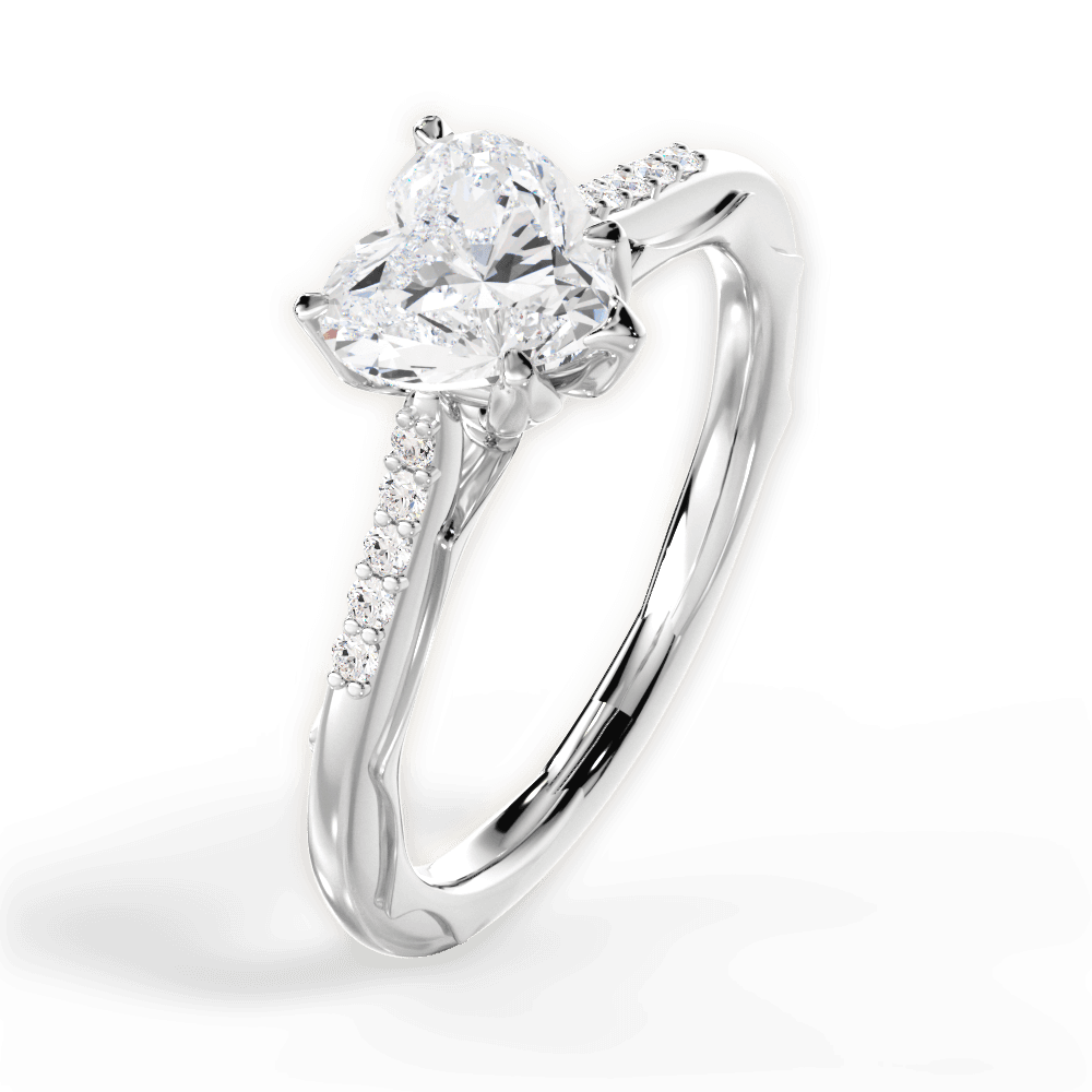 Christina Heart Cut Lab Grown Diamond 18Kt White Gold Engagement Ring - View 4