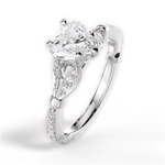 Geraldine Heart Cut Lab Grown Diamond 14Kt White Gold Engagement Ring - View 4