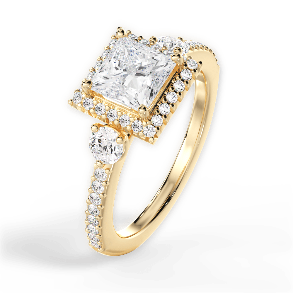 Julia Princess Cut Lab Grown Diamond 18Kt Yellow Gold Engagement Ring - View 4