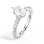 Joan Pear Cut Lab Grown Diamond 14Kt White Gold Engagement Ring - View 3