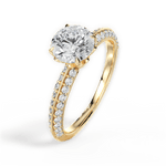 Gail Round Cut Lab Grown Diamond 18Kt Yellow Gold Engagement Ring - View 4