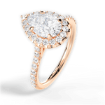 Leah Pear Cut Lab Grown Diamond 18Kt Rose Gold Engagement Ring - View 2