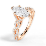 Justine Marquise Cut Lab Grown Diamond 18Kt Rose Gold Engagement Ring - View 4