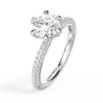 Linda Round Cut Lab Grown Diamond 18Kt White Gold Engagement Ring - View 2