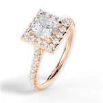 Leah Princess Cut Lab Grown Diamond 18Kt Rose Gold Engagement Ring - View 2