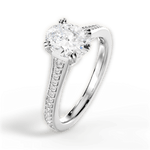 Delia Oval Cut Lab Grown Diamond Platinum Engagement Ring - View 3