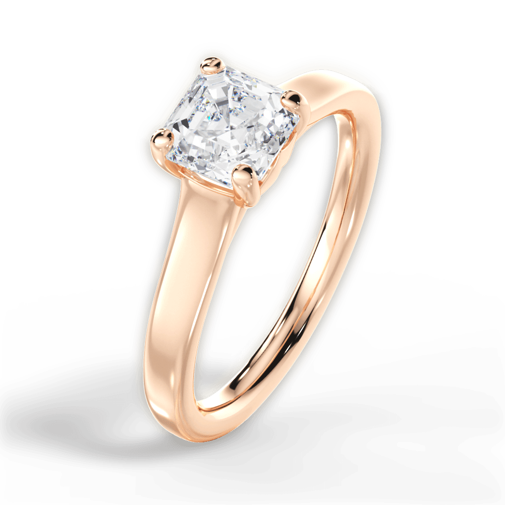 Ariana Asscher Cut Lab Grown Diamond 18Kt Rose Gold Engagement Ring - View 4