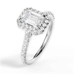 Leah Emerald Cut Lab Grown Diamond 18Kt White Gold Engagement Ring - View 4