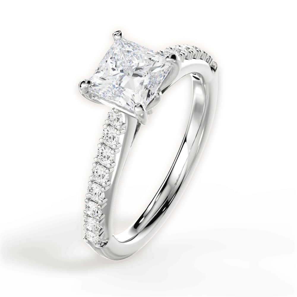 Elizabeth Princess Cut Lab Grown Diamond Platinum Engagement Ring - View 4