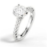 Dana Oval Cut Lab Grown Diamond 18Kt White Gold Engagement Ring - View 3
