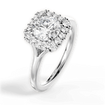 Geneva Round Cut Lab Grown Diamond 18Kt White Gold Engagement Ring - View 4