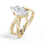 Ada Marquise Cut Lab Grown Diamond 18Kt Yellow Gold Engagement Ring - View 4