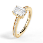 Janet Emerald Cut Lab Grown Diamond 18Kt Yellow Gold Engagement Ring - View 3