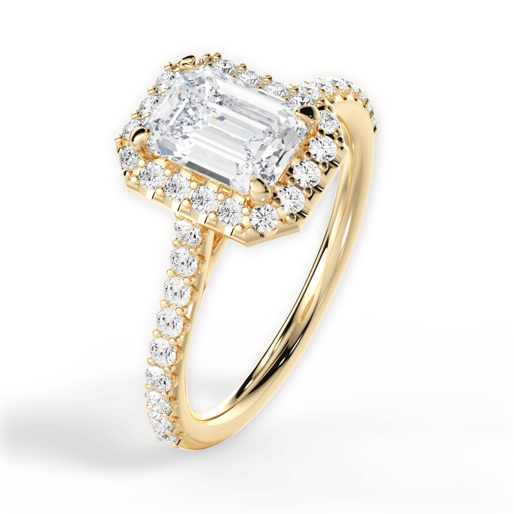 Leah Emerald Cut Lab Grown Diamond 18Kt Yellow Gold Engagement Ring - View 4