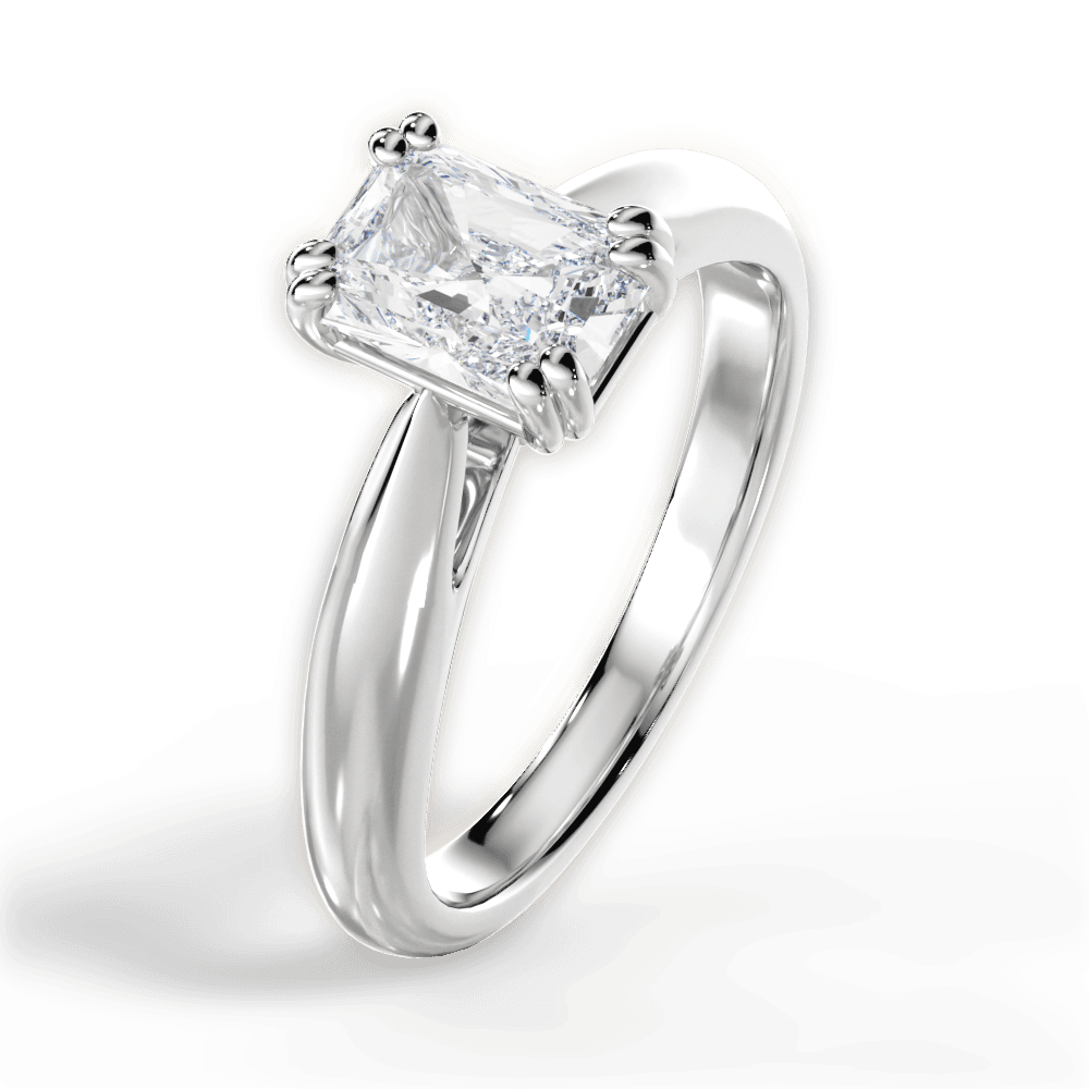 Camila Radiant Cut Lab Grown Diamond 18Kt White Gold Engagement Ring - View 4