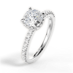 Isabella Cushion Cut Lab Grown Diamond 14Kt White Gold Engagement Ring - View 2