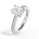 Janet Radiant Cut Lab Grown Diamond 18Kt White Gold Engagement Ring - View 3