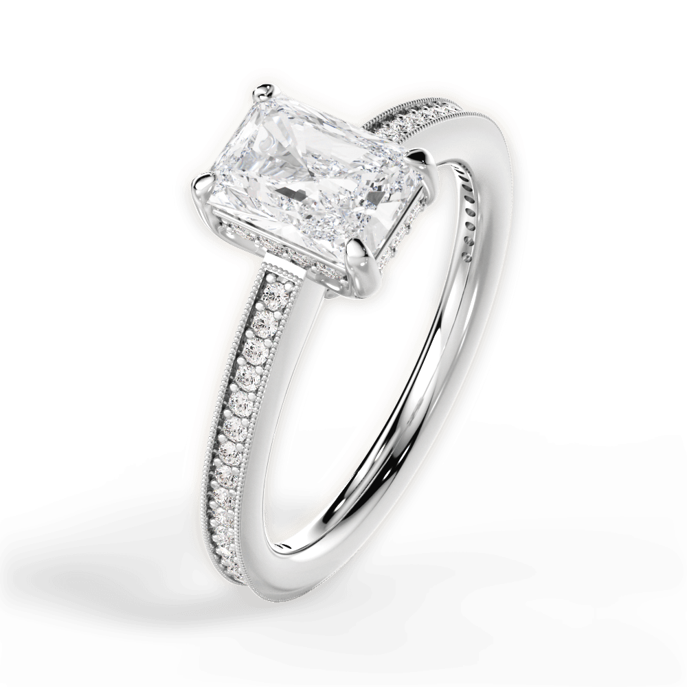 Janet Radiant Cut Lab Grown Diamond 14Kt White Gold Engagement Ring - View 3