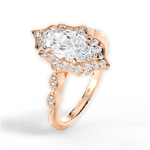 Julie Marquise Cut Lab Grown Diamond 18Kt Rose Gold Engagement Ring - View 4