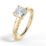 Annette Cushion Cut Lab Grown Diamond 18Kt Yellow Gold Engagement Ring - View 2
