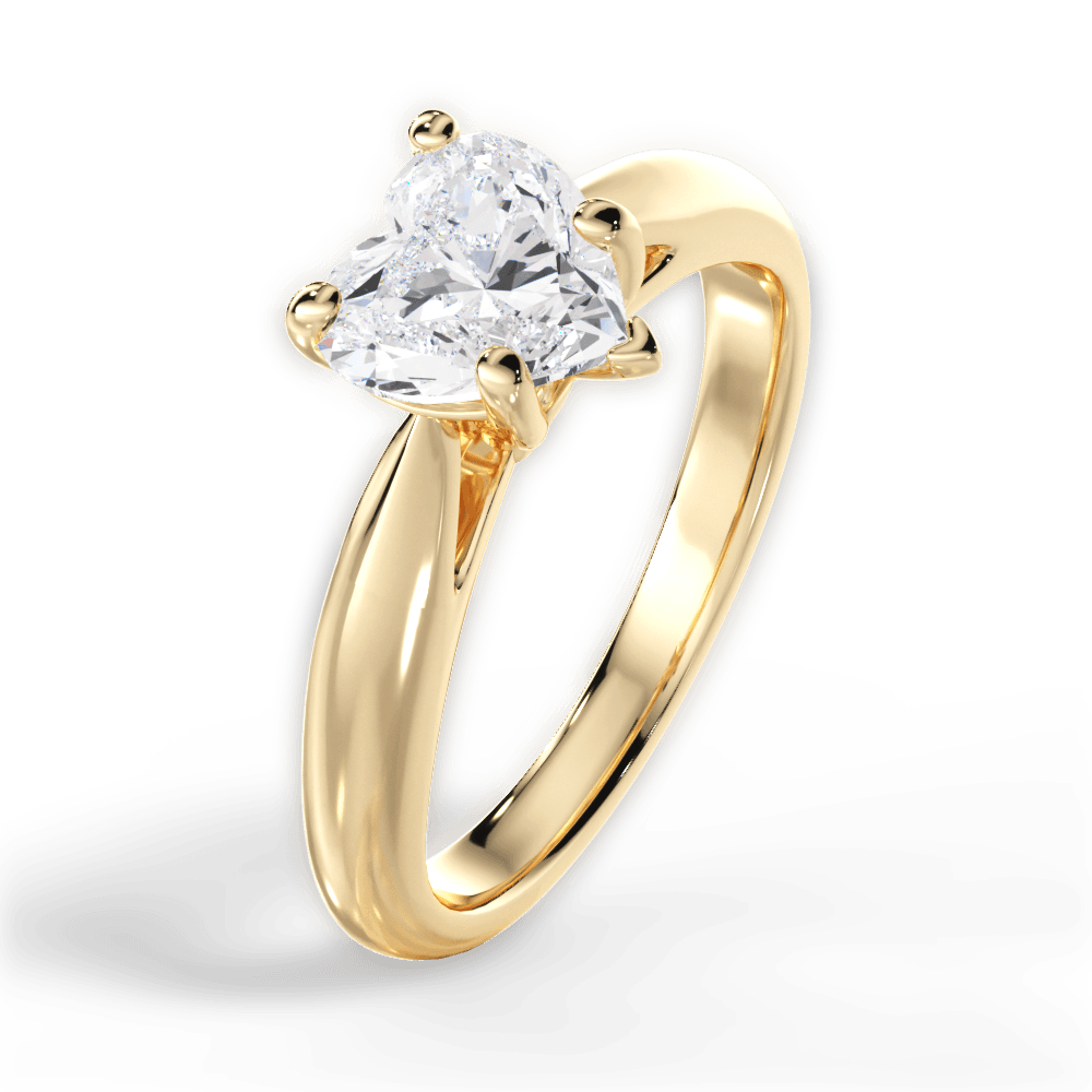 Colleen Heart Cut Lab Grown Diamond 18Kt Yellow Gold Engagement Ring - View 4
