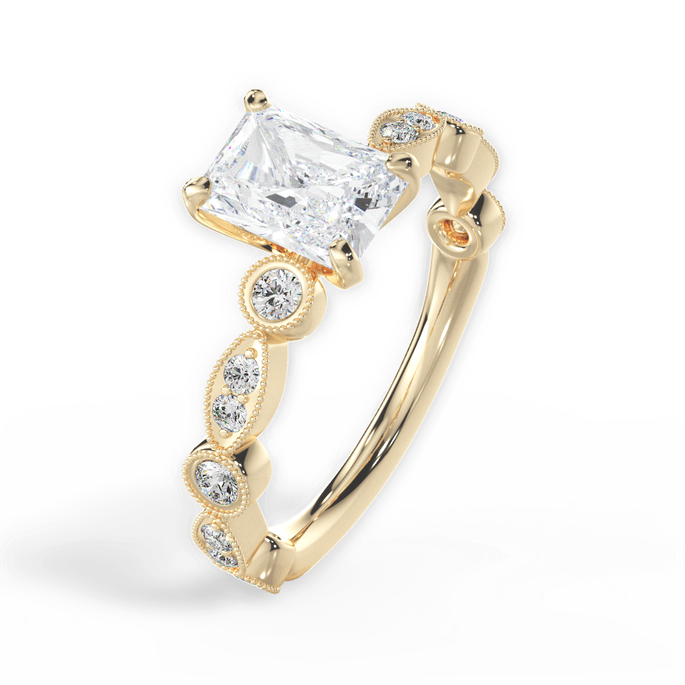 Edith Radiant Cut Lab Grown Diamond 18Kt Yellow Gold Engagement Ring - View 4