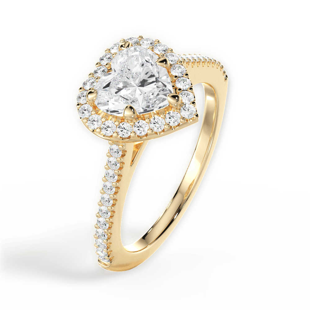 Jeanne Heart Cut Lab Grown Diamond 18Kt Yellow Gold Engagement Ring - View 4