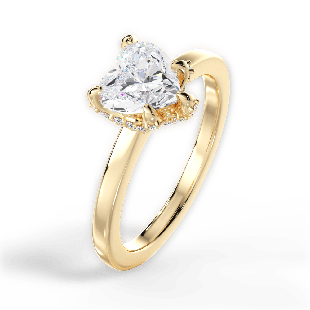 Gemma Heart Cut Lab Grown Diamond 18Kt Yellow Gold Engagement Ring - View 4