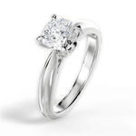 Beverly Cushion Cut Lab Grown Diamond Platinum Engagement Ring - View 4