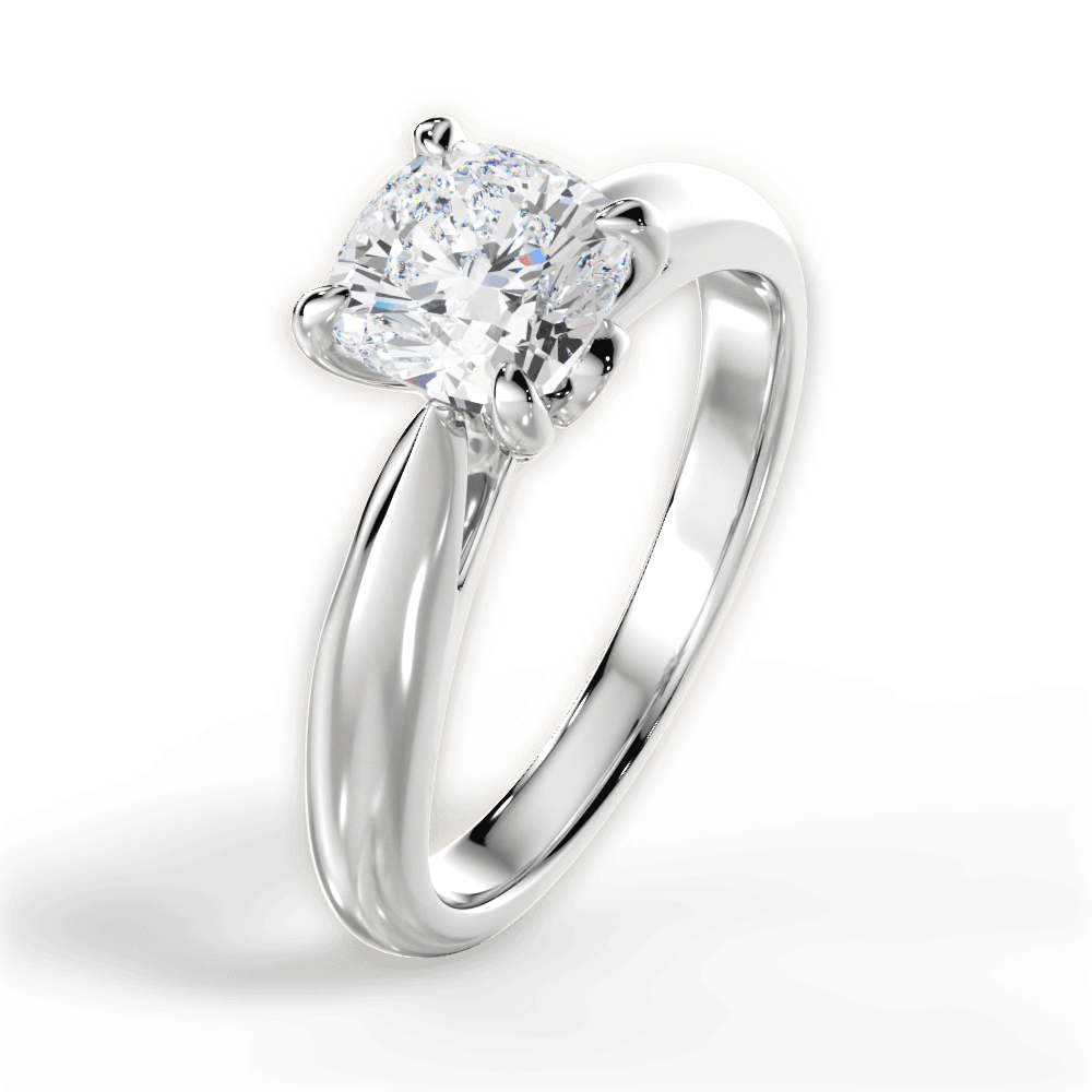 Beverly Cushion Cut Lab Grown Diamond Platinum Engagement Ring - View 4