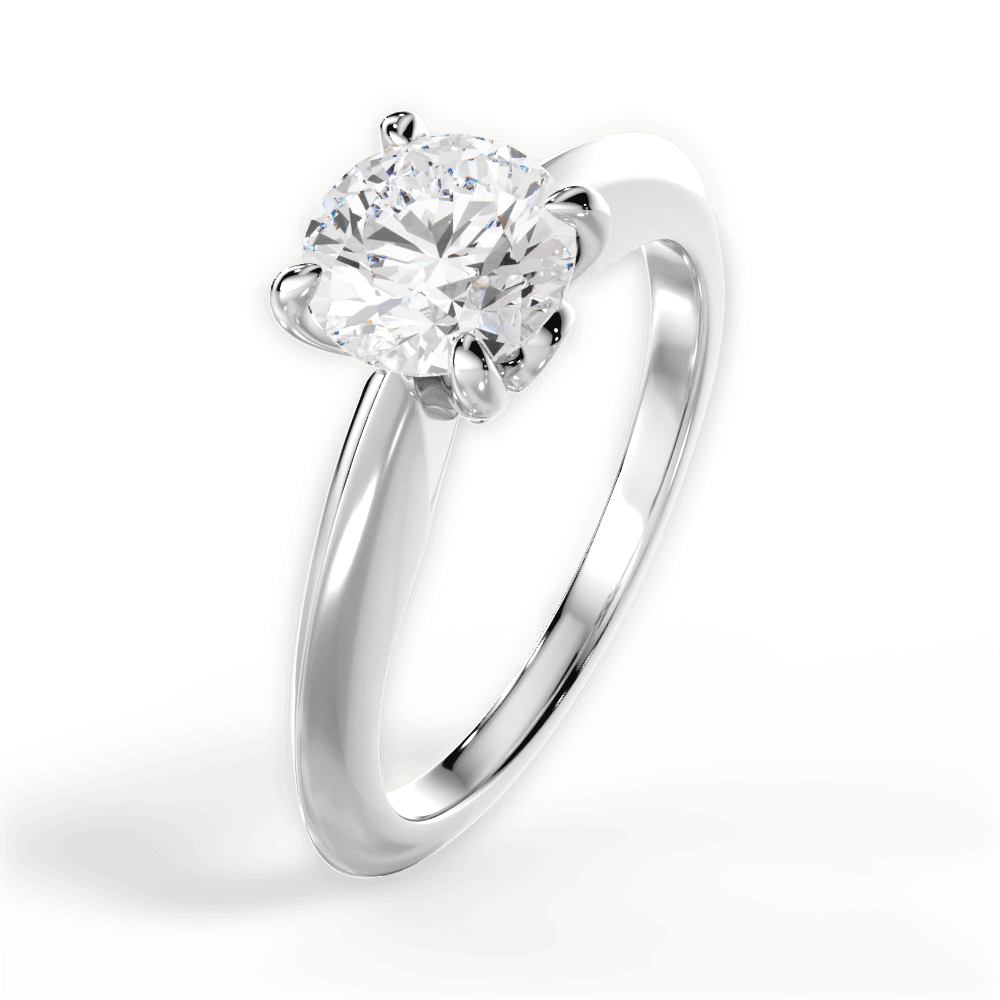 Amanda Round Cut Lab Grown Diamond Platinum Engagement Ring - View 4