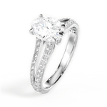 Kendra Oval Cut Lab Grown Diamond 18Kt White Gold Engagement Ring - View 2