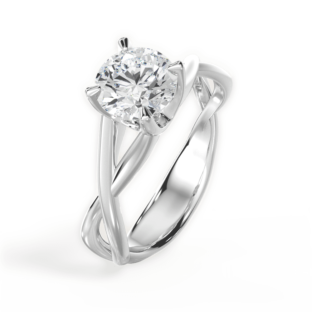 Aubrey Round Cut Lab Grown Diamond Platinum Engagement Ring - View 3