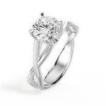 Aubrey Round Cut Lab Grown Diamond 14Kt White Gold Engagement Ring - View 3