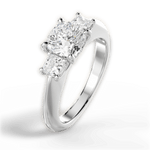 Dorothy Cushion Cut Lab Grown Diamond 18Kt White Gold Engagement Ring - View 2