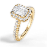 Kim Emerald Cut Lab Grown Diamond 18Kt Yellow Gold Engagement Ring - View 4